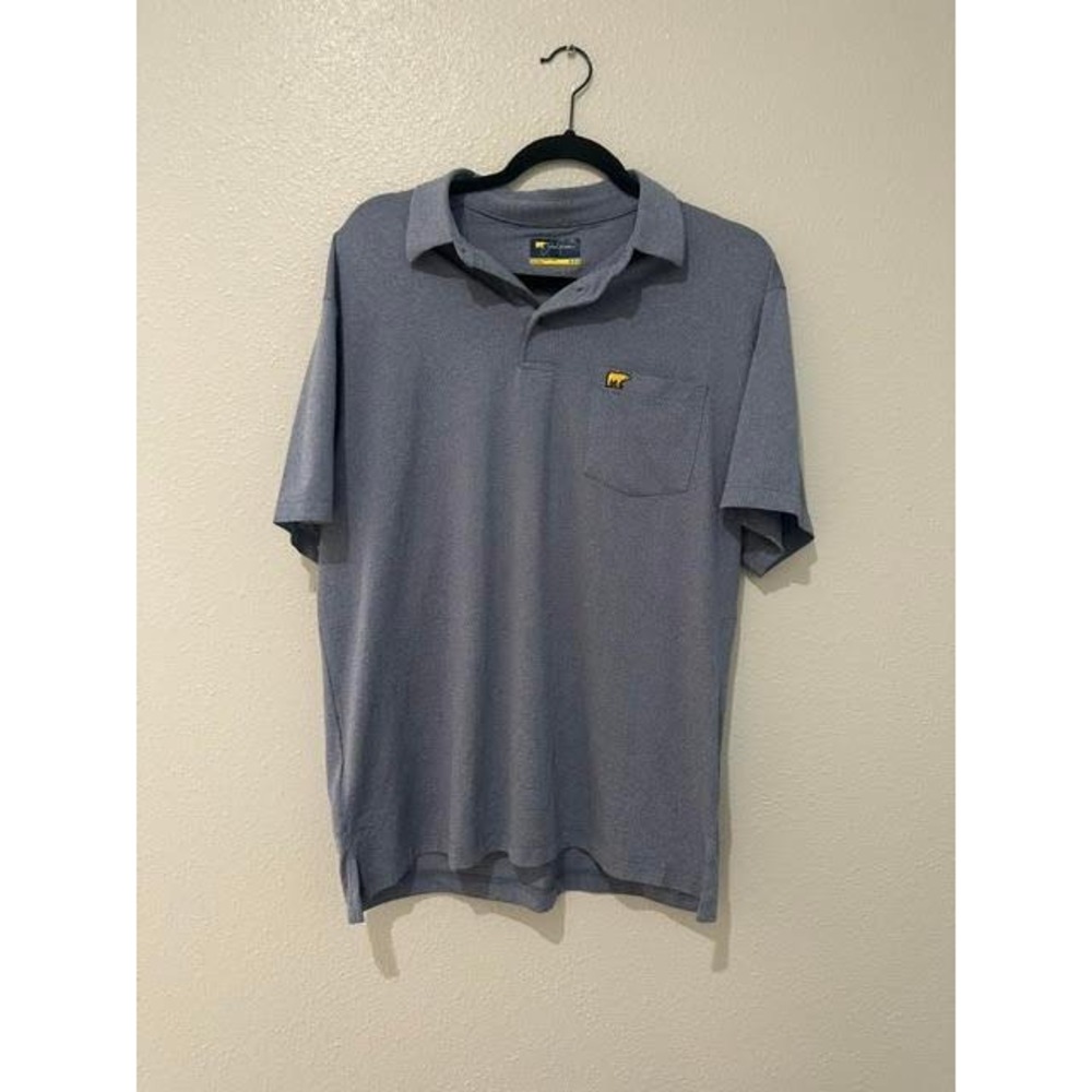 Jack Nicklaus Golden Bear Mens Medium Blue Heathered Pocket Golf Polo Shirt